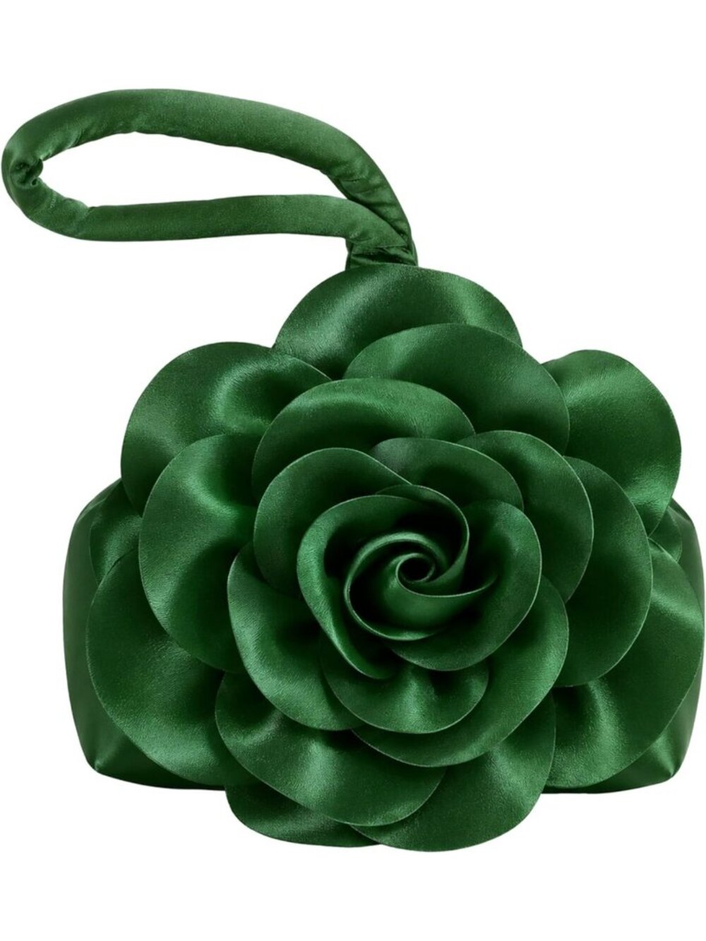 Elegant Flower Satin Evening Clutch Bag - Triangle Design Purse for Parties